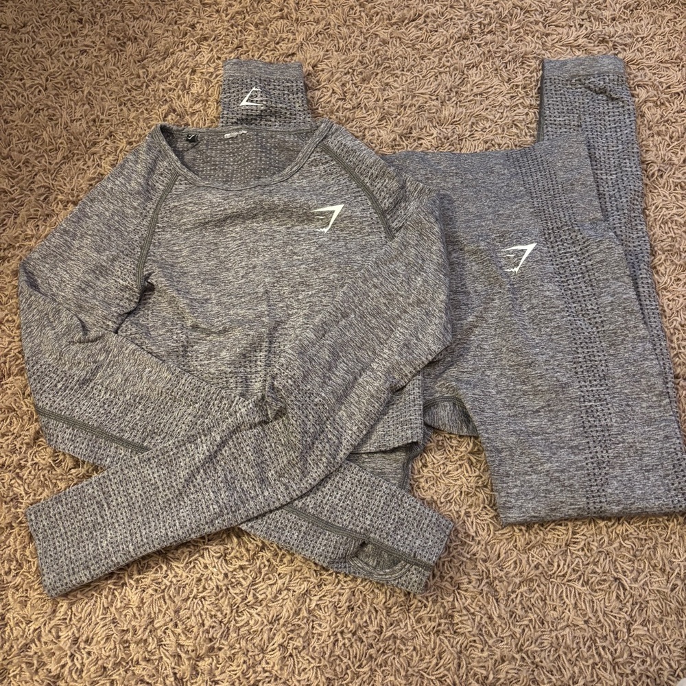 Gymshark Gray Fitted Long Sleeve Sweatshirt